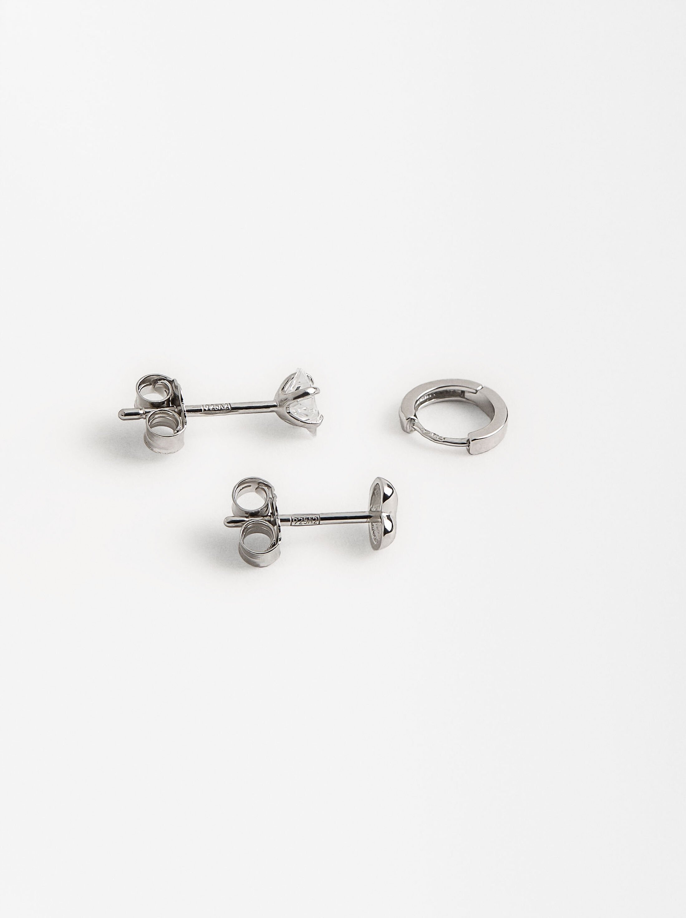 Set of earrings with zircons - 925 sterling silver image number 4.0