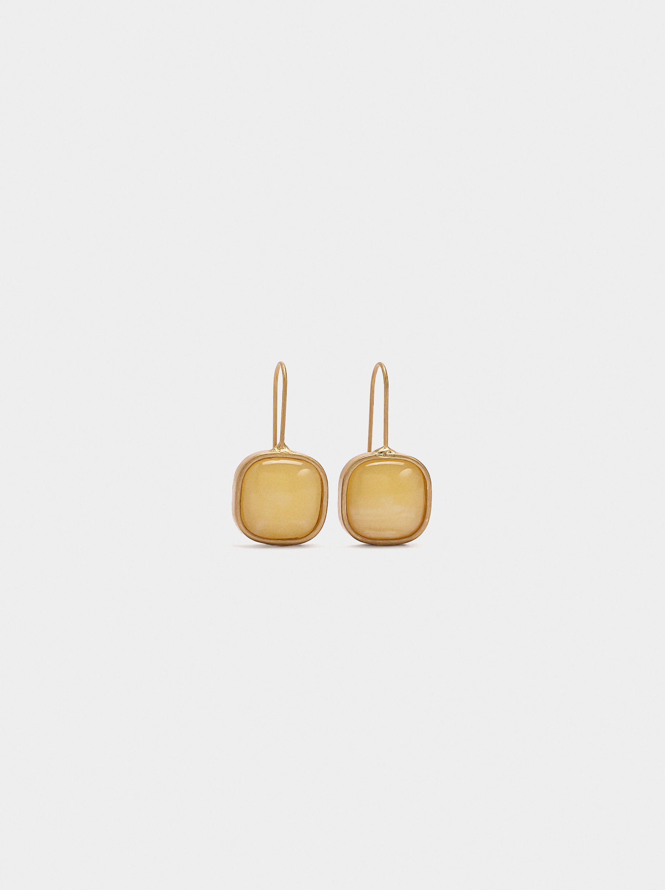 Gold earrings with stone effect image number 0.0