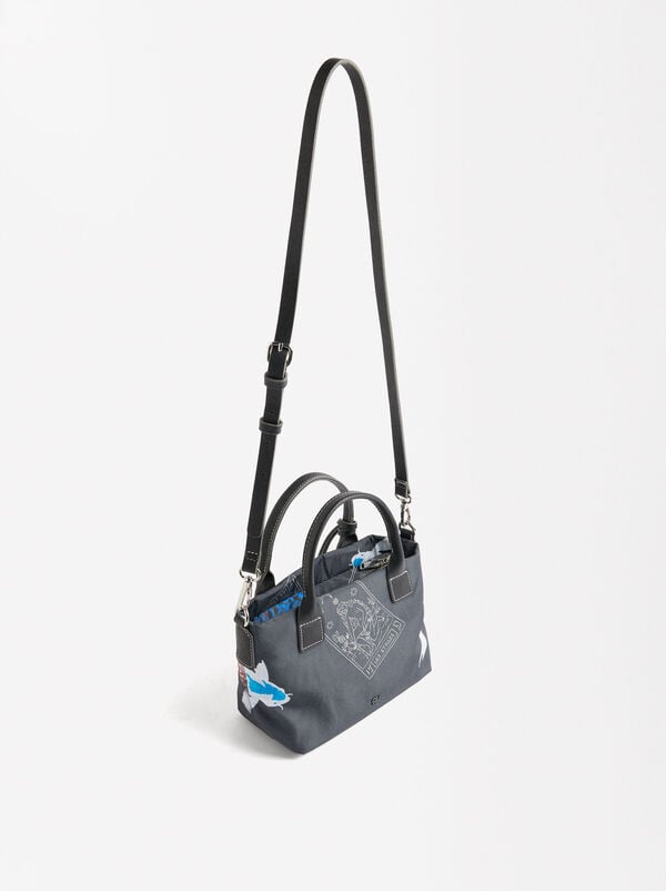 Printed nylon tote bag