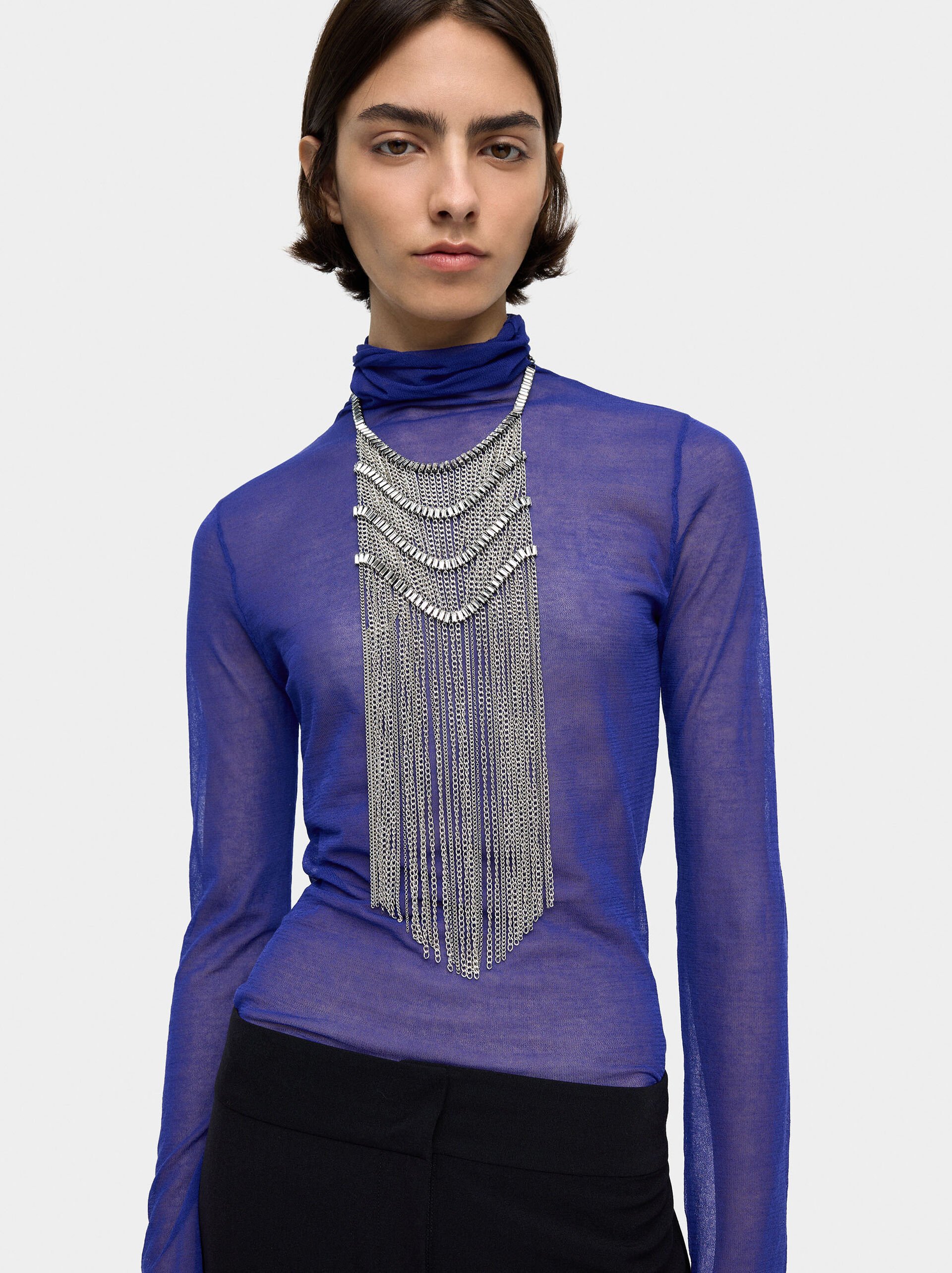 Long maxi necklace with crystals image number 1.0