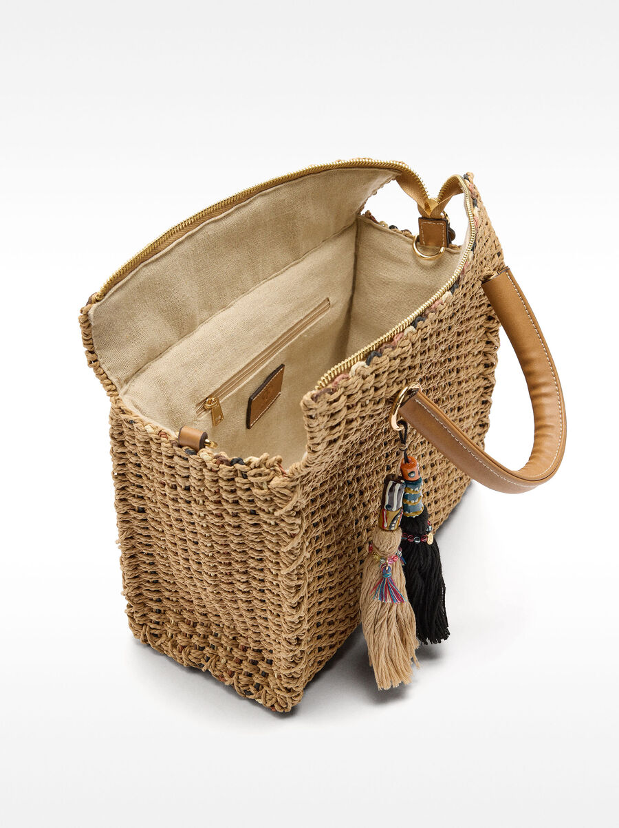 Sac cabas effet paille L