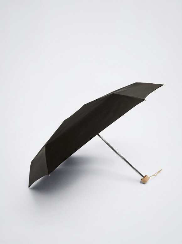 Small Folding Umbrella, Black, hi-res