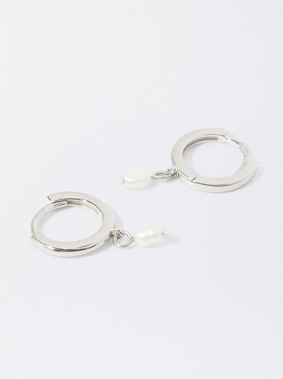 925 Silver Studs With Freshwater Pearls, Silver, hi-res