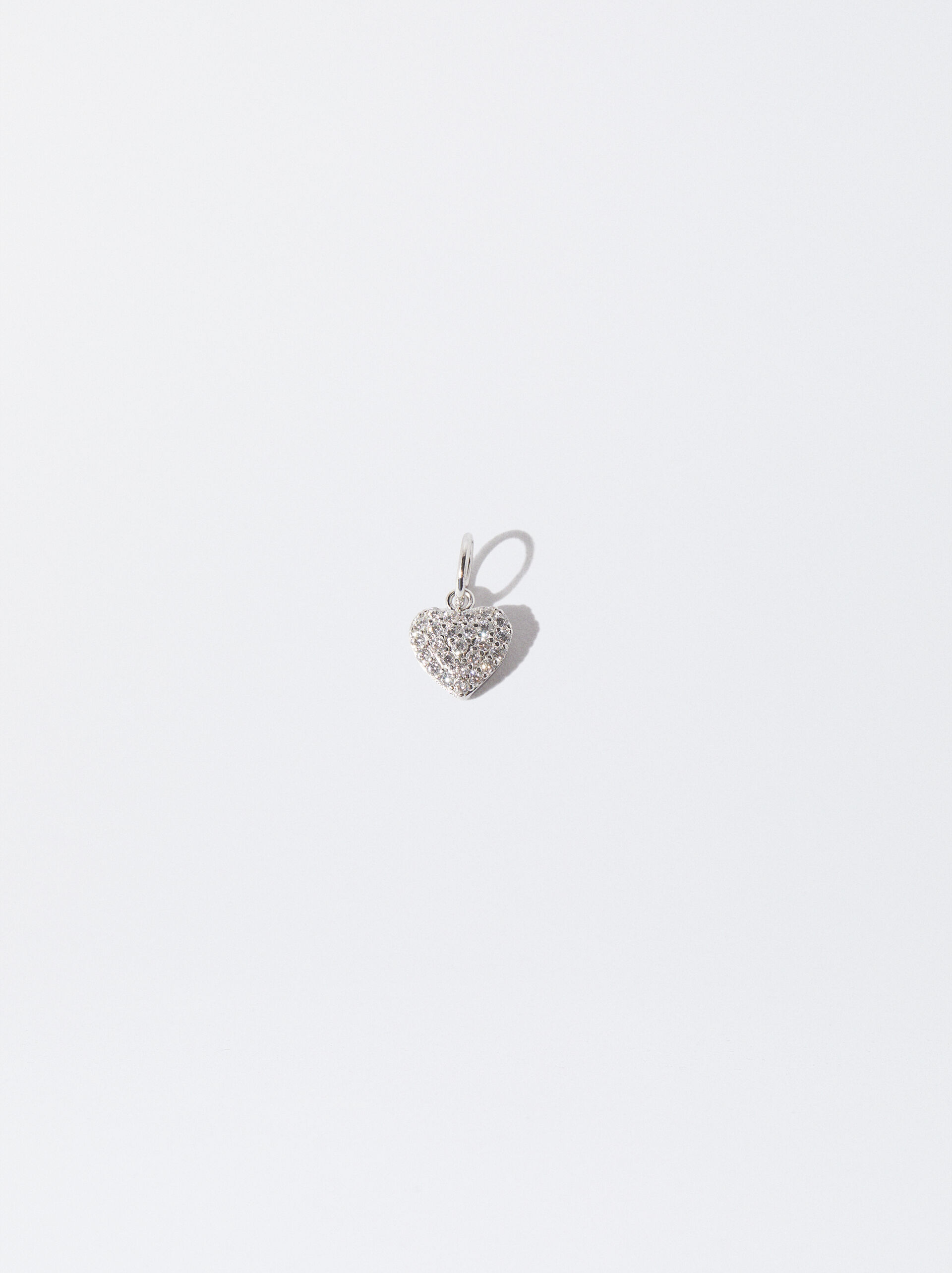 925 Silver Zirconias Heart Charm image number 0.0