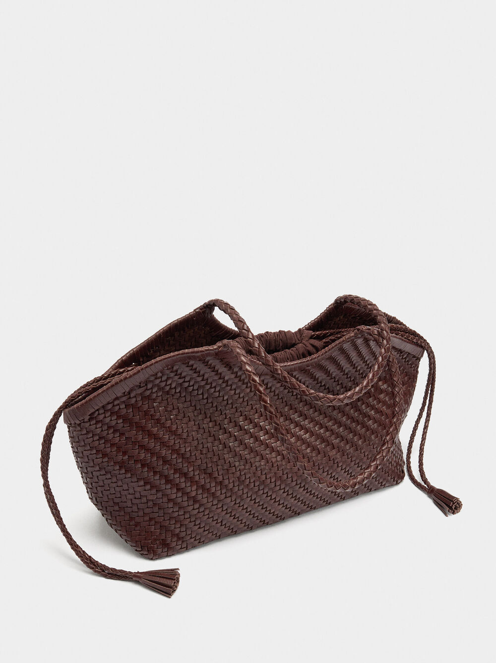 Mala shopper de pele entrançada