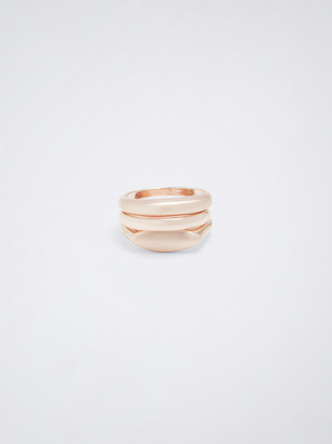 Set Roséfarbenem Ringe, Roségold, hi-res