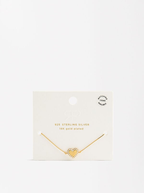 Heart bracelet with zirconia - 925 sterling silver