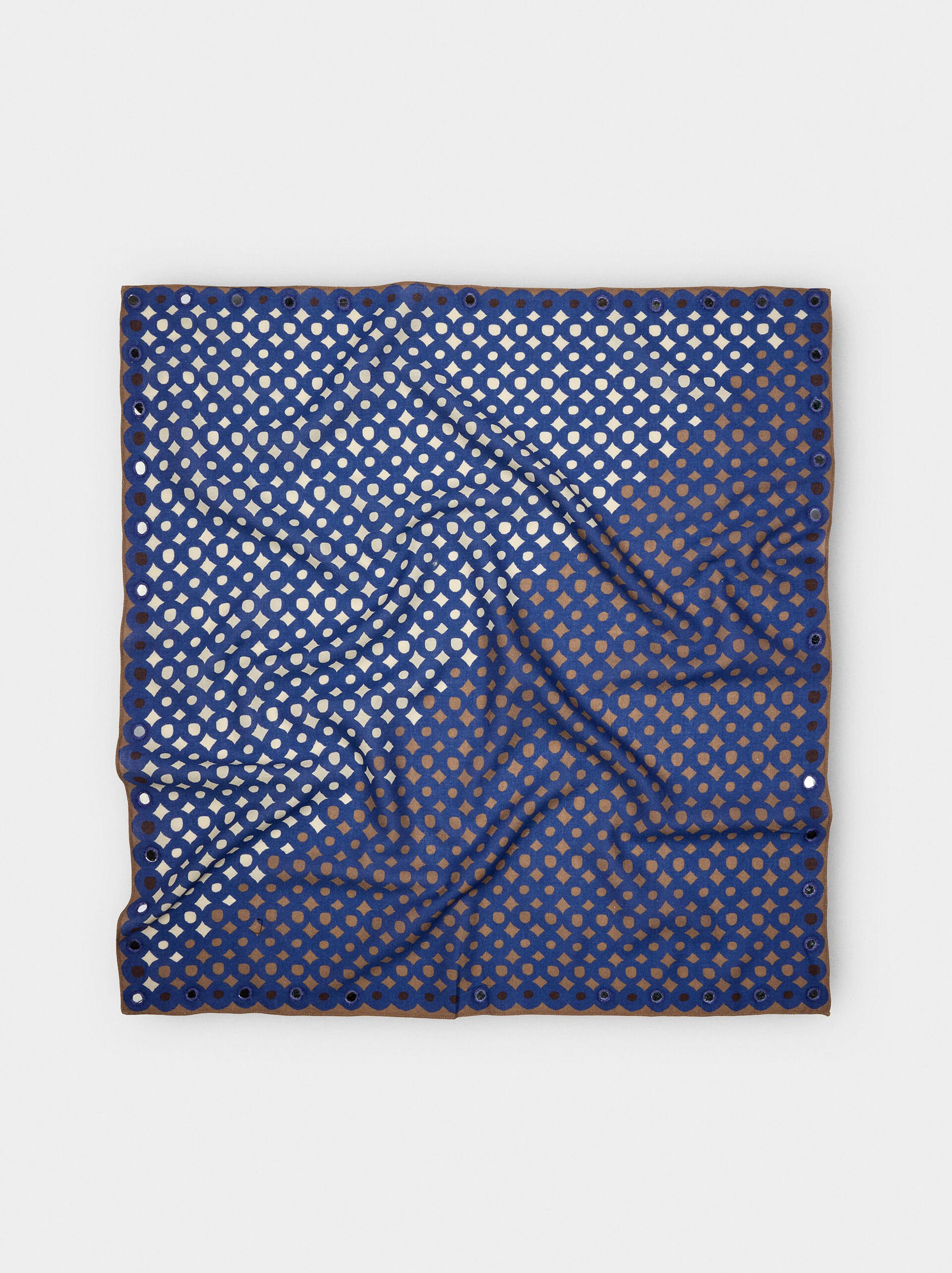Foulard carré imprimé en coton image number 0.0
