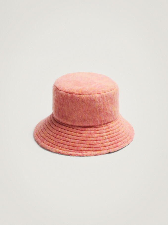 Textured Bucket Hat, Pink, hi-res