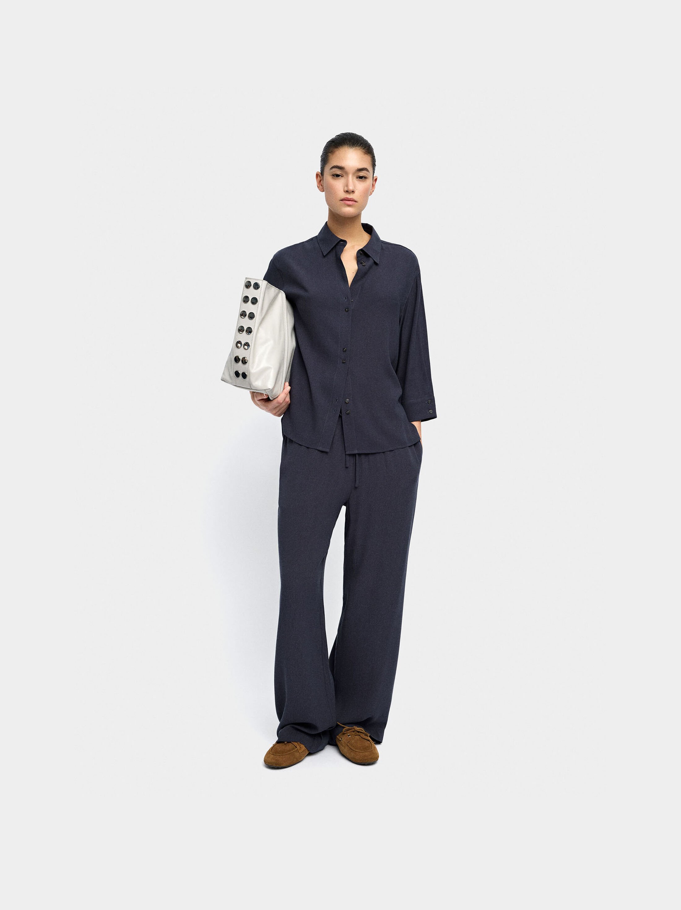 Trousers of lyocell with elastic waist image number 7.0