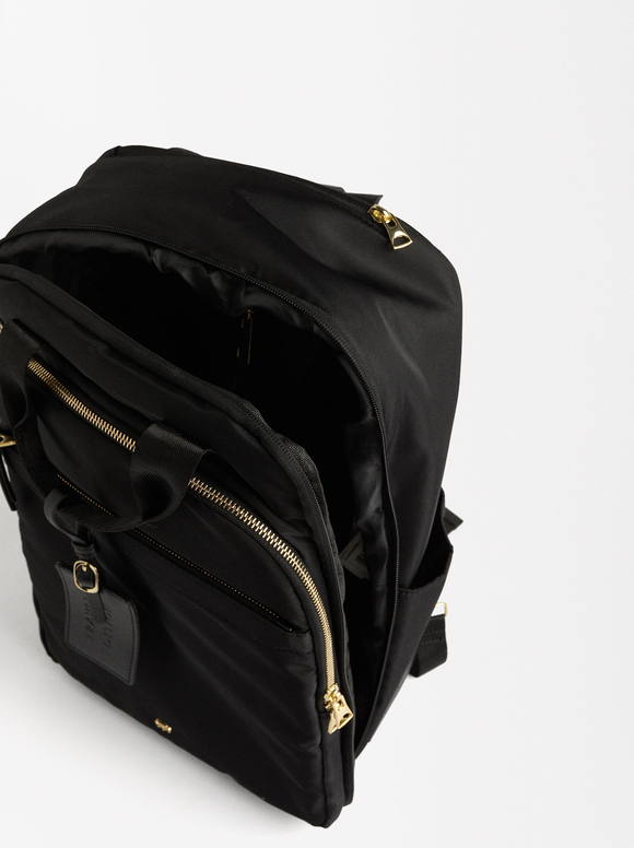 2-In-1 Backpack And Trolley, Black, hi-res