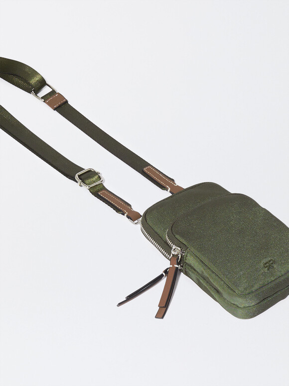 Bolsa Para Telemóvel De Nylon, Caqui, hi-res