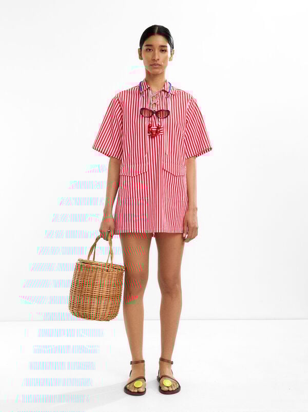 Striped shirtdress 100% cotton