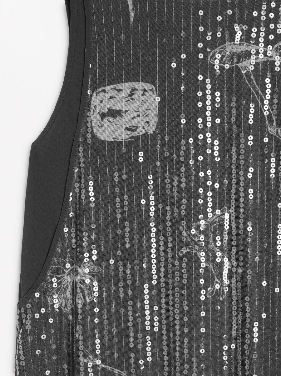 Sequin printed dress