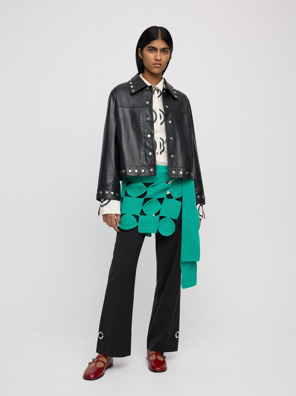 Geometric crochet shawl