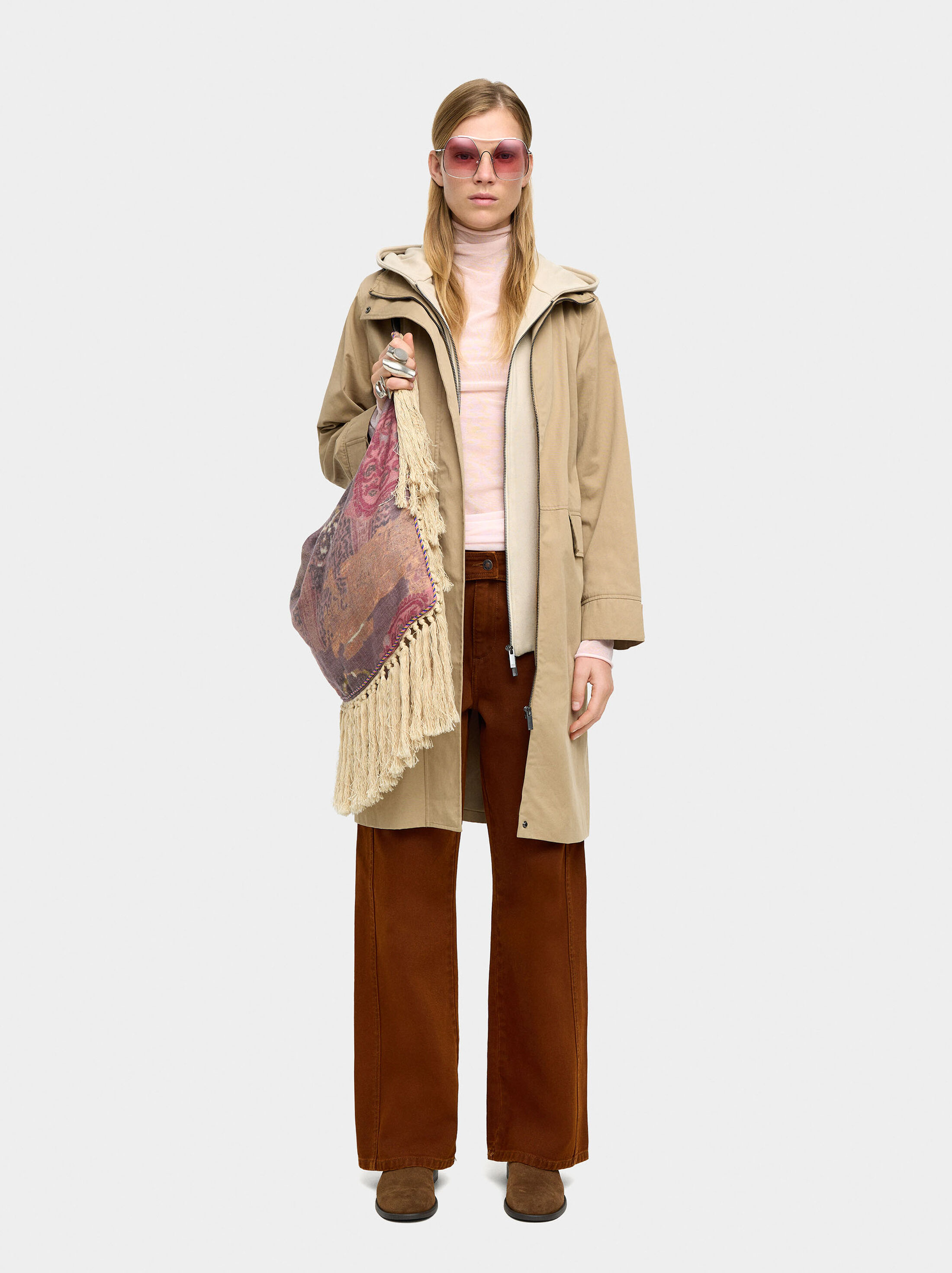 Cotton parka with removable hood image number 1.0