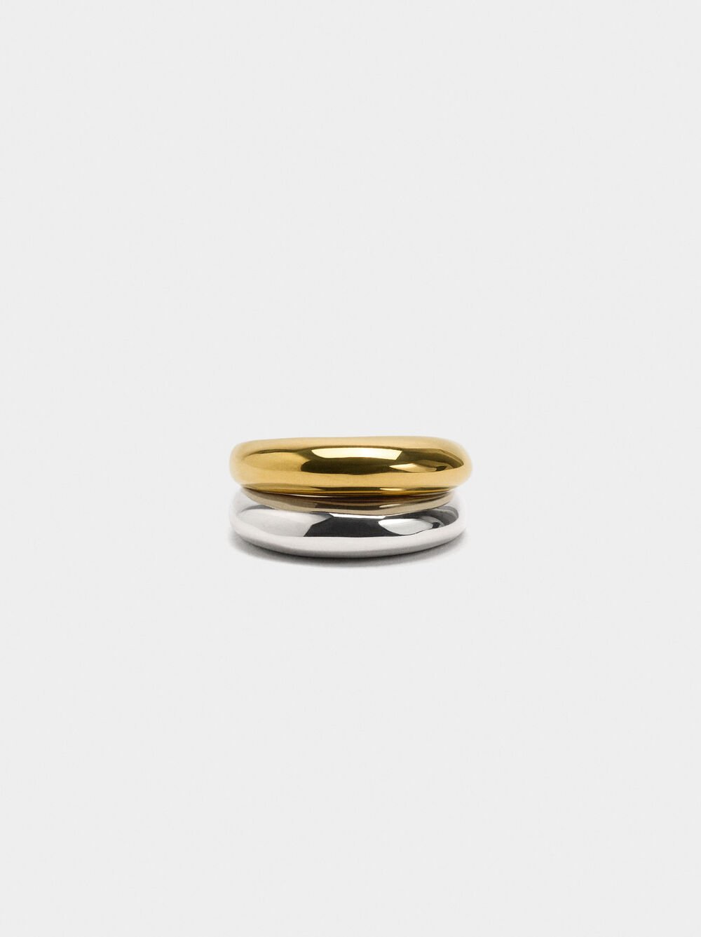 Bicolor rings set - stainless steel