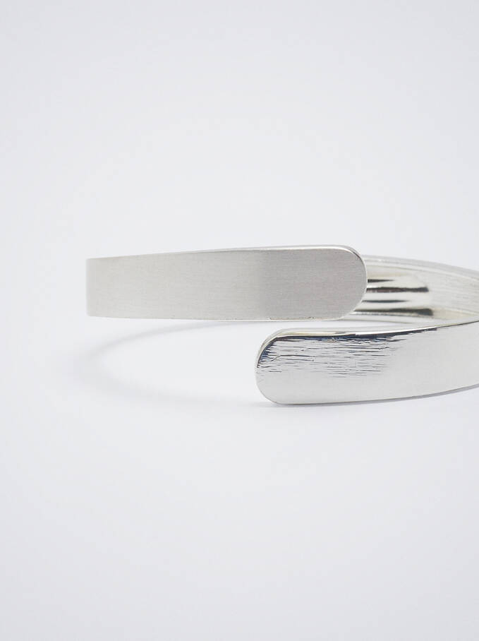 Rigid Silver-Plated Bracelet, Silver, hi-res