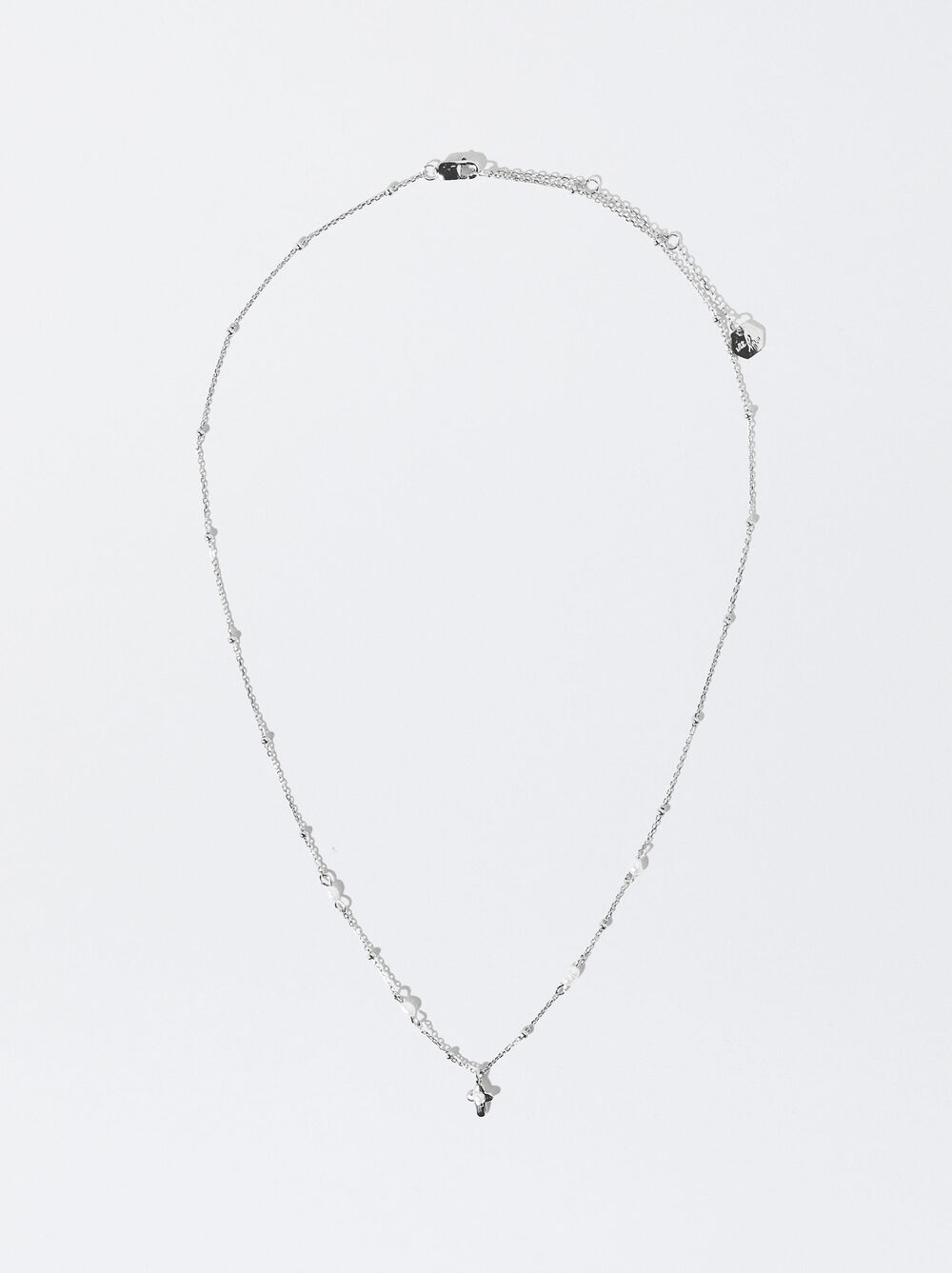 Kurze Halskette Aus 925er Silber Mit Perle