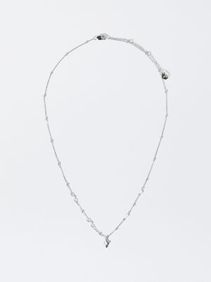 Kurze Halskette Aus 925er Silber Mit Perle image number 2.0