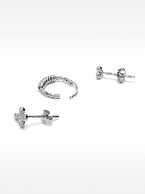 Set de pendientes con cristales - plata de ley 925