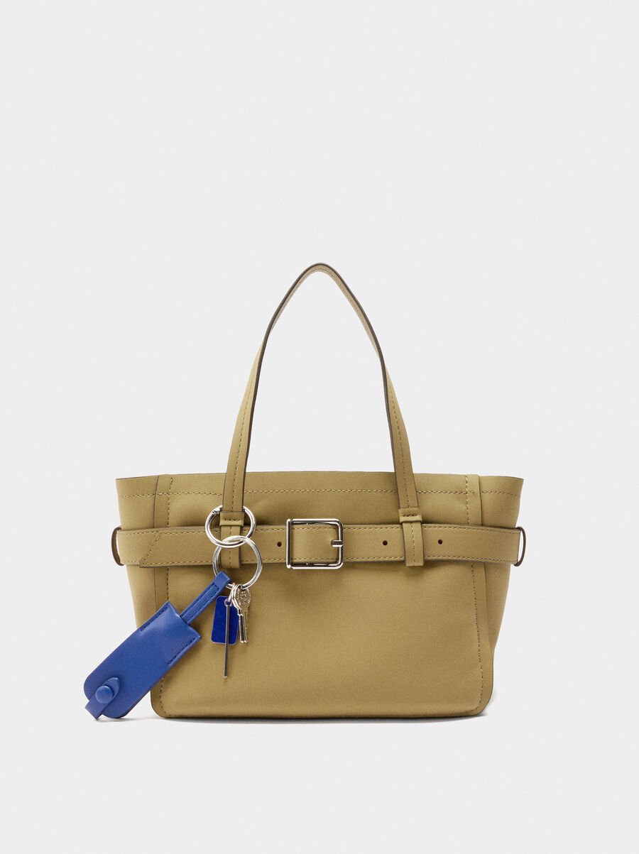 Bolso tote con cintur&oacute;n y colgante