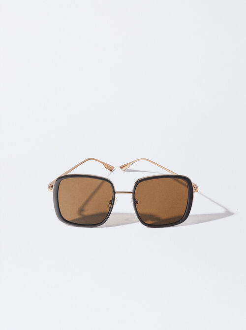Square Metallic Sunglasses 