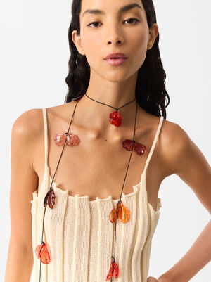 Online Exclusive - Collana A Corda Con Fiori In Resina image number 1.0