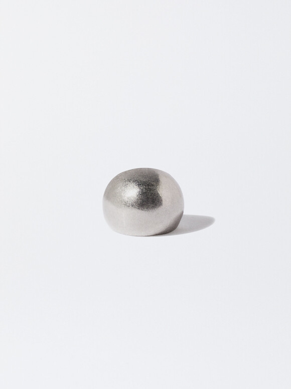 Matte Effect Silver Ring, Silver, hi-res