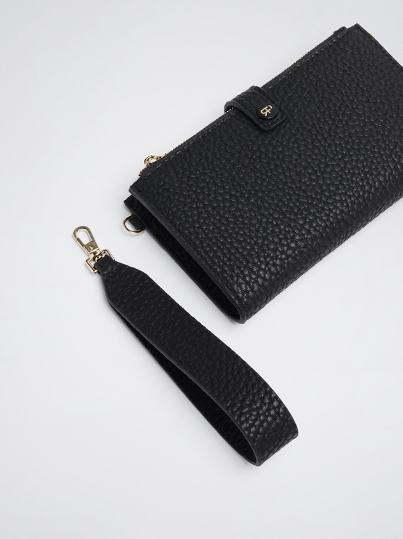 Wallet With Hand Strap, Black, hi-res