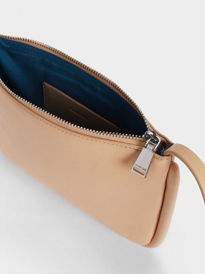 Crossbody Bag With Contrast Interior, Brown, hi-res