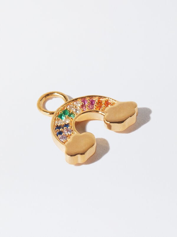 925 silver zirconia rainbow charm