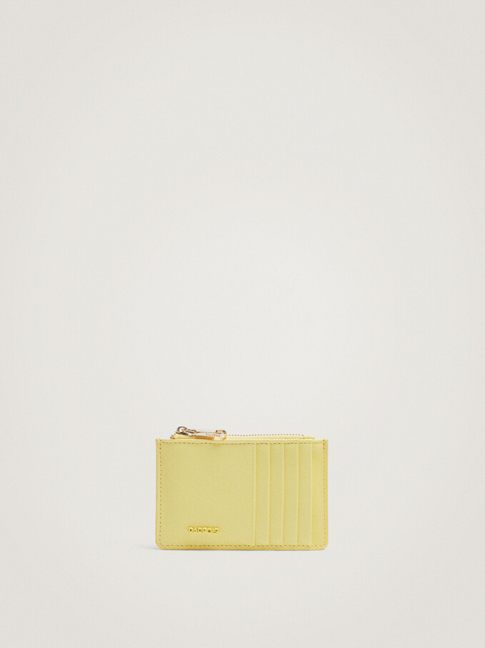 Card Holder With Coin Purse, Yellow, hi-res
