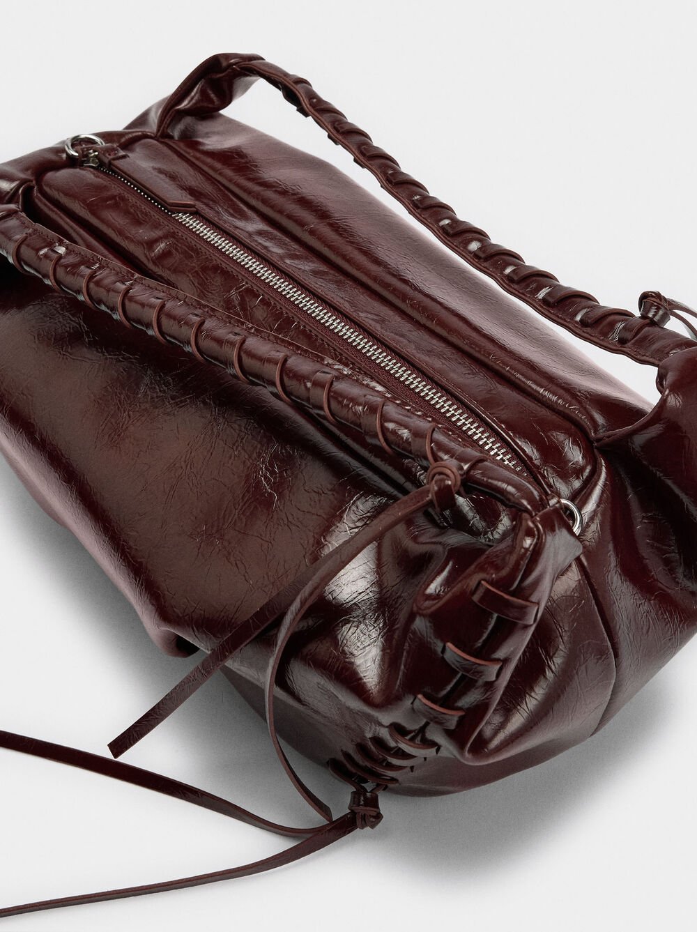 Handbag with patent finish