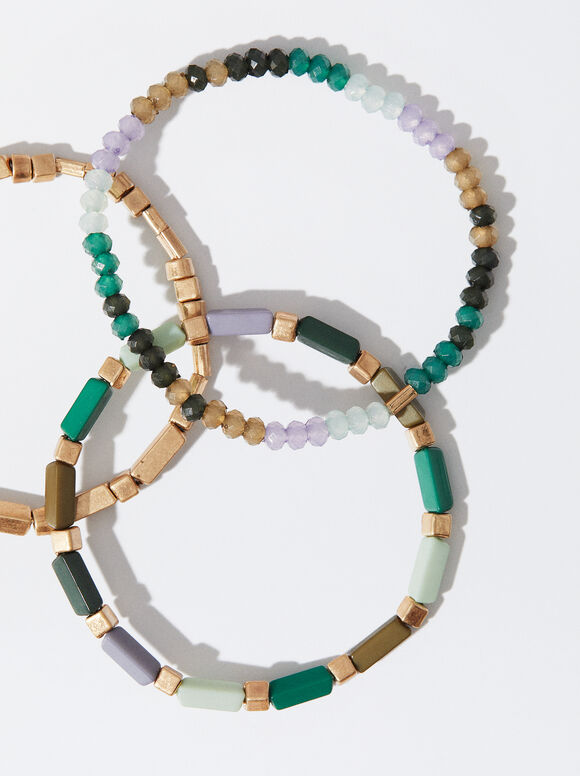Lot De Bracelets Élastiques Avec Cristaux, Multicolore, hi-res