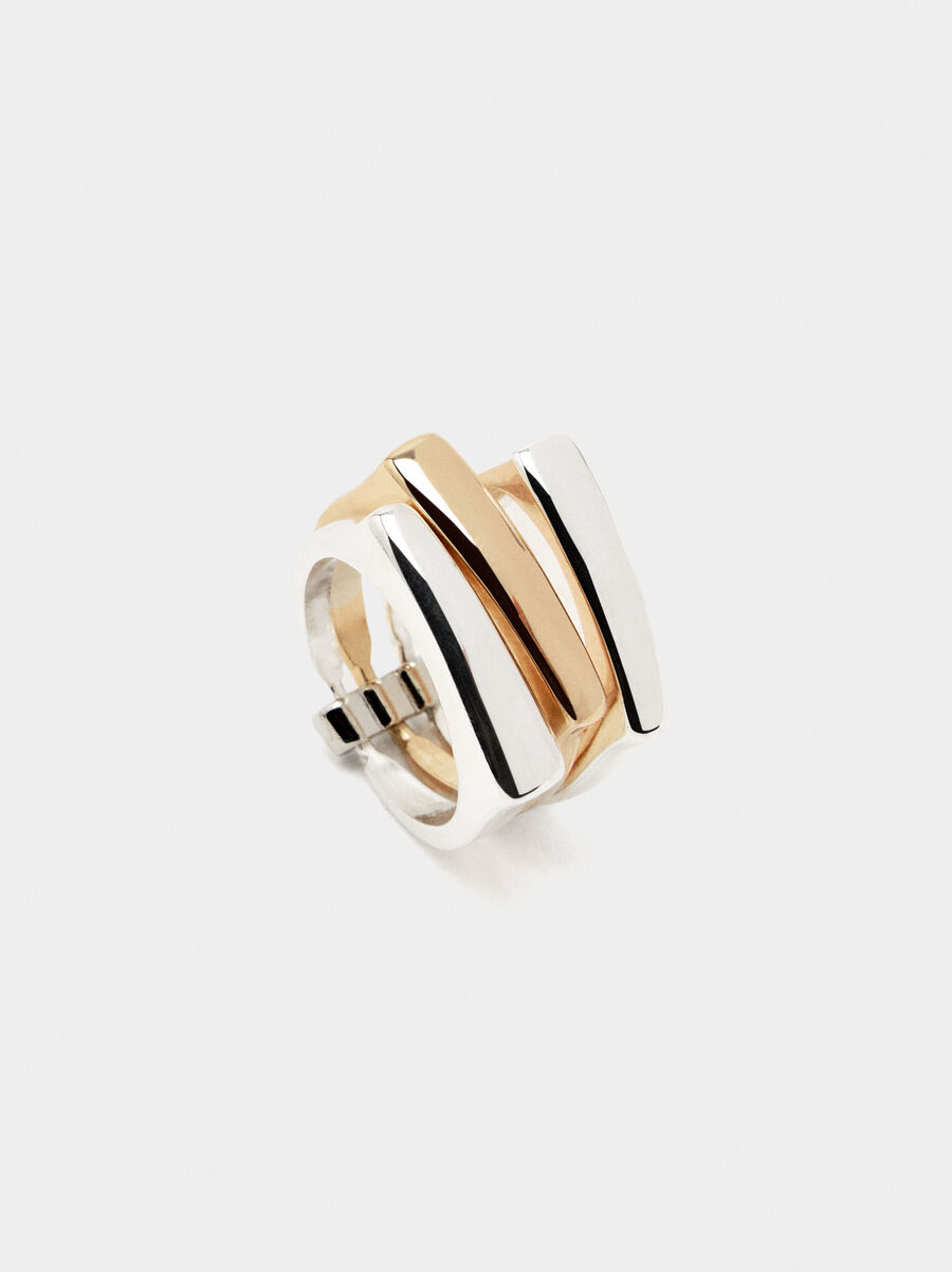 Bicolor triple ring