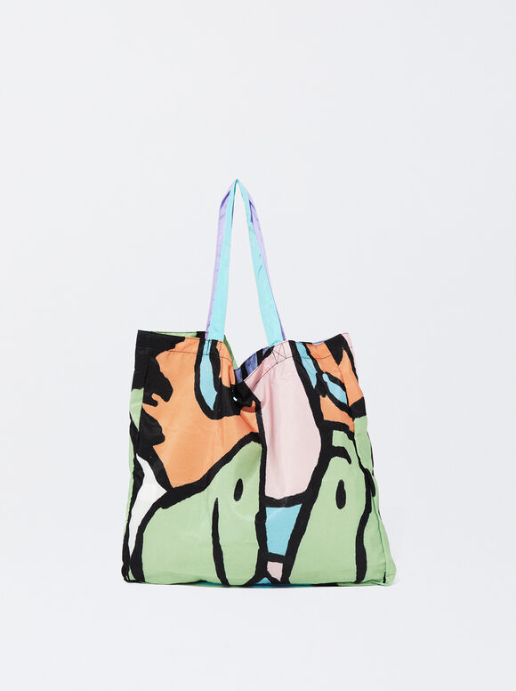 Nylon Printed Multi-Purpose Bag, Multicolor, hi-res