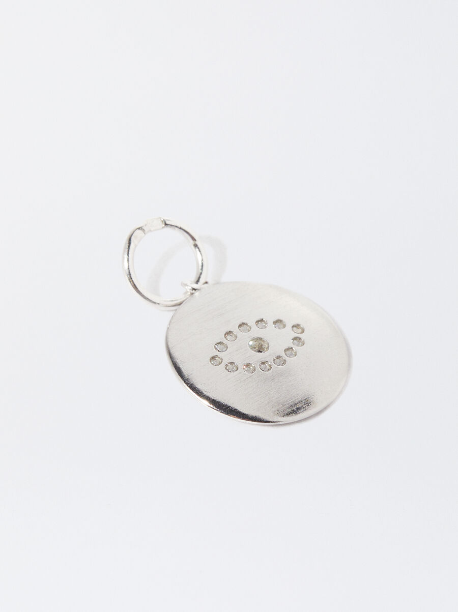 925 silver eye medal charm