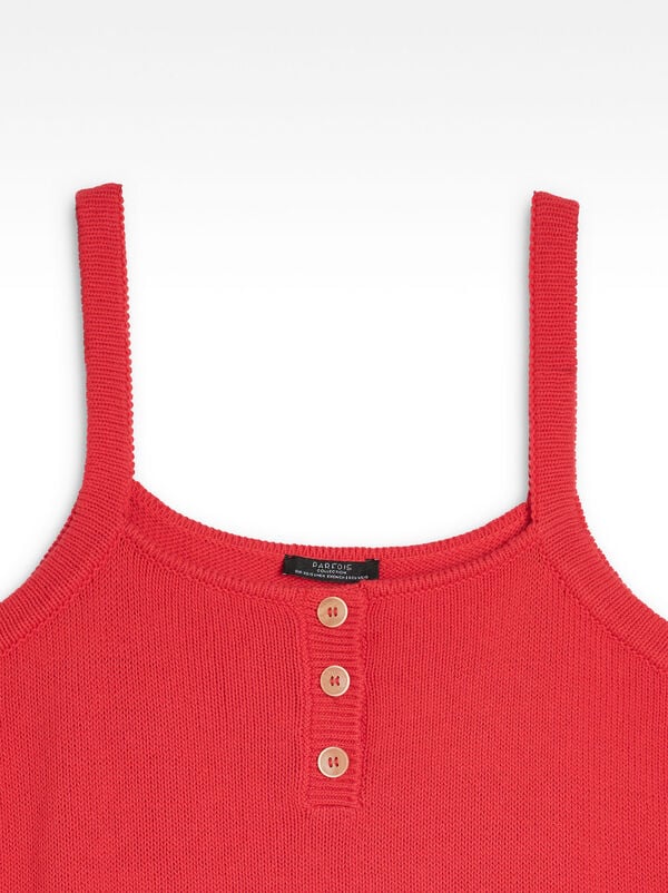 Knit top with straps 100% cotton
