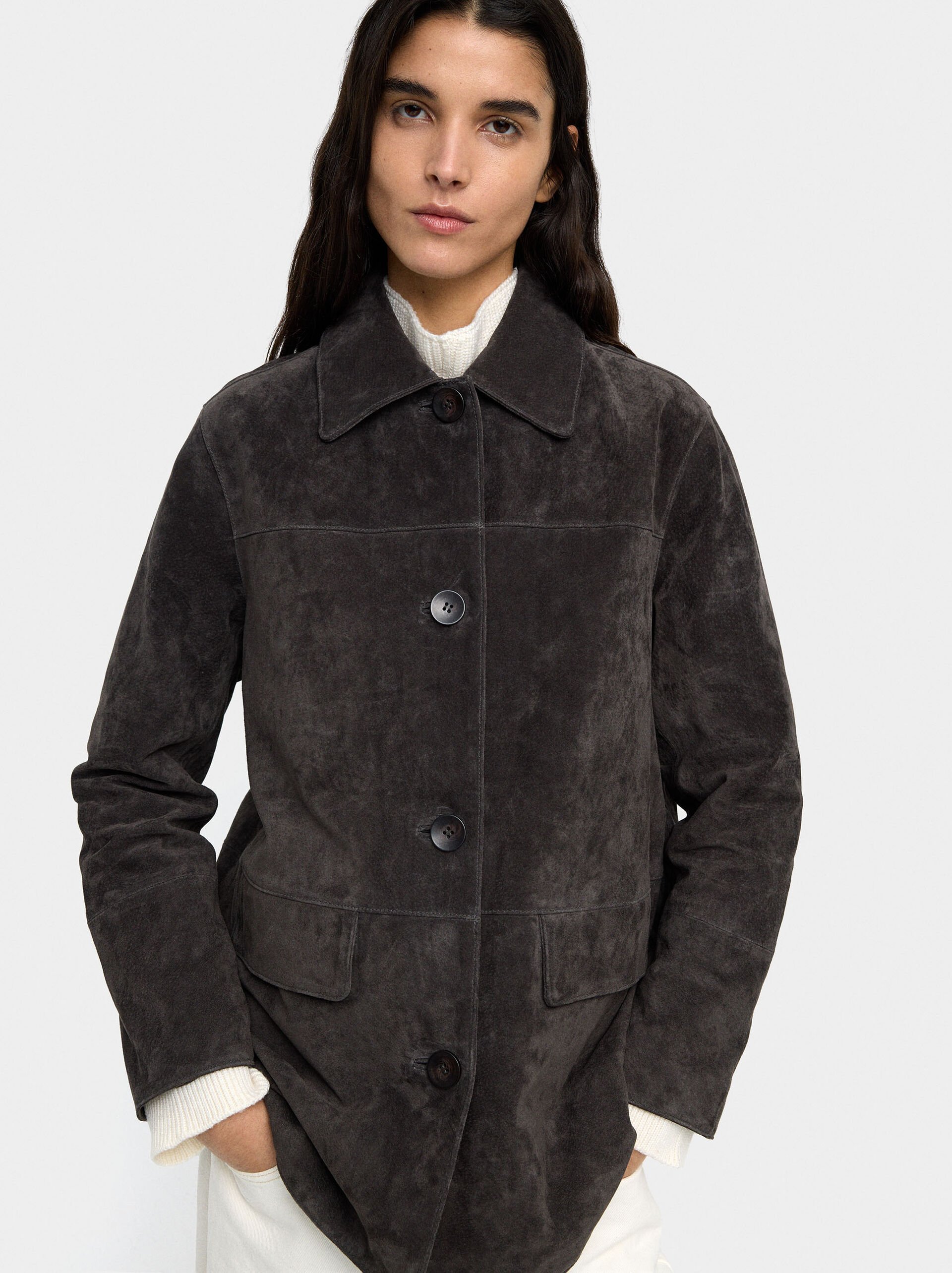 Leather jacket with buttons image number 1.0