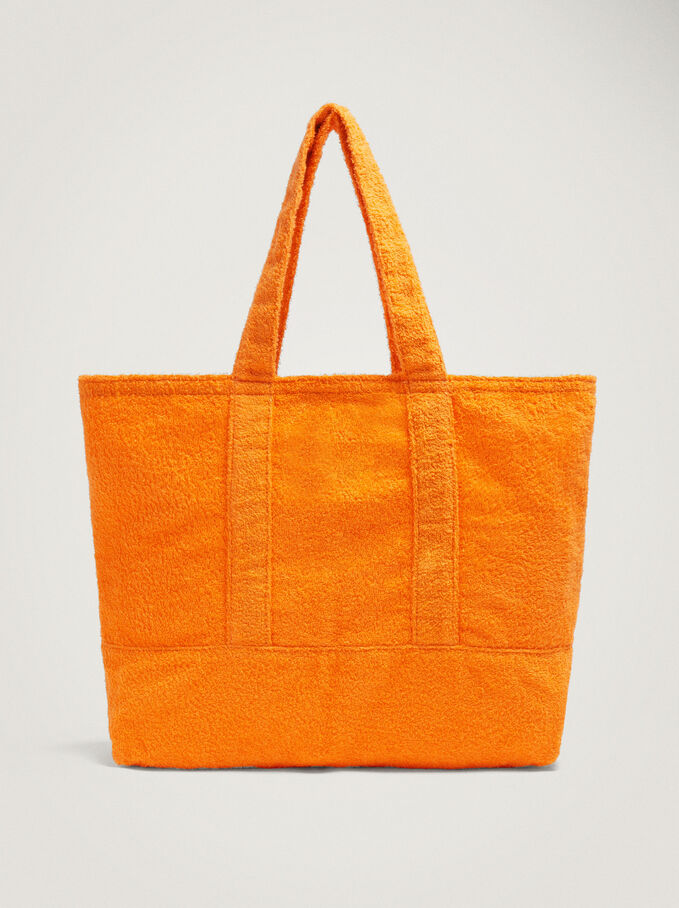 Towel Customizable Shopper Bag, Orange, hi-res