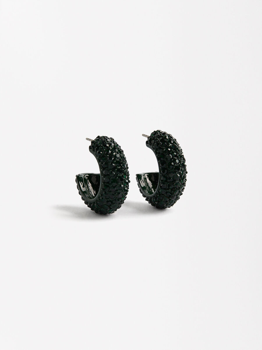 Enamel hoops with crystals