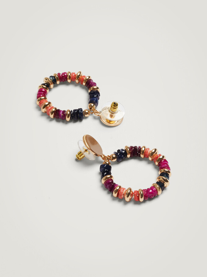 Boucles D'Oreilles Avec Coquillage Et Perles Fantaisie, Multicolore, hi-res