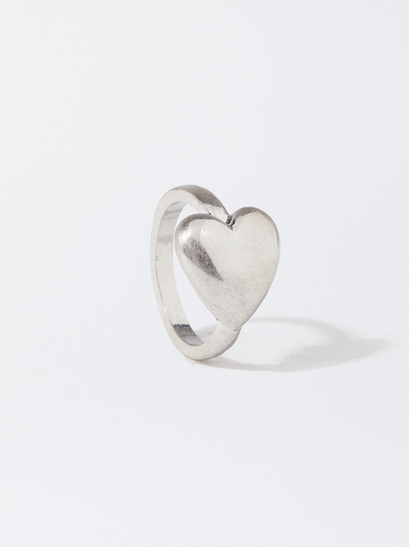 Heart Ring , Silver, hi-res