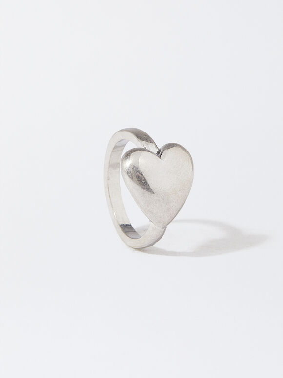 Heart Ring , Silver, hi-res