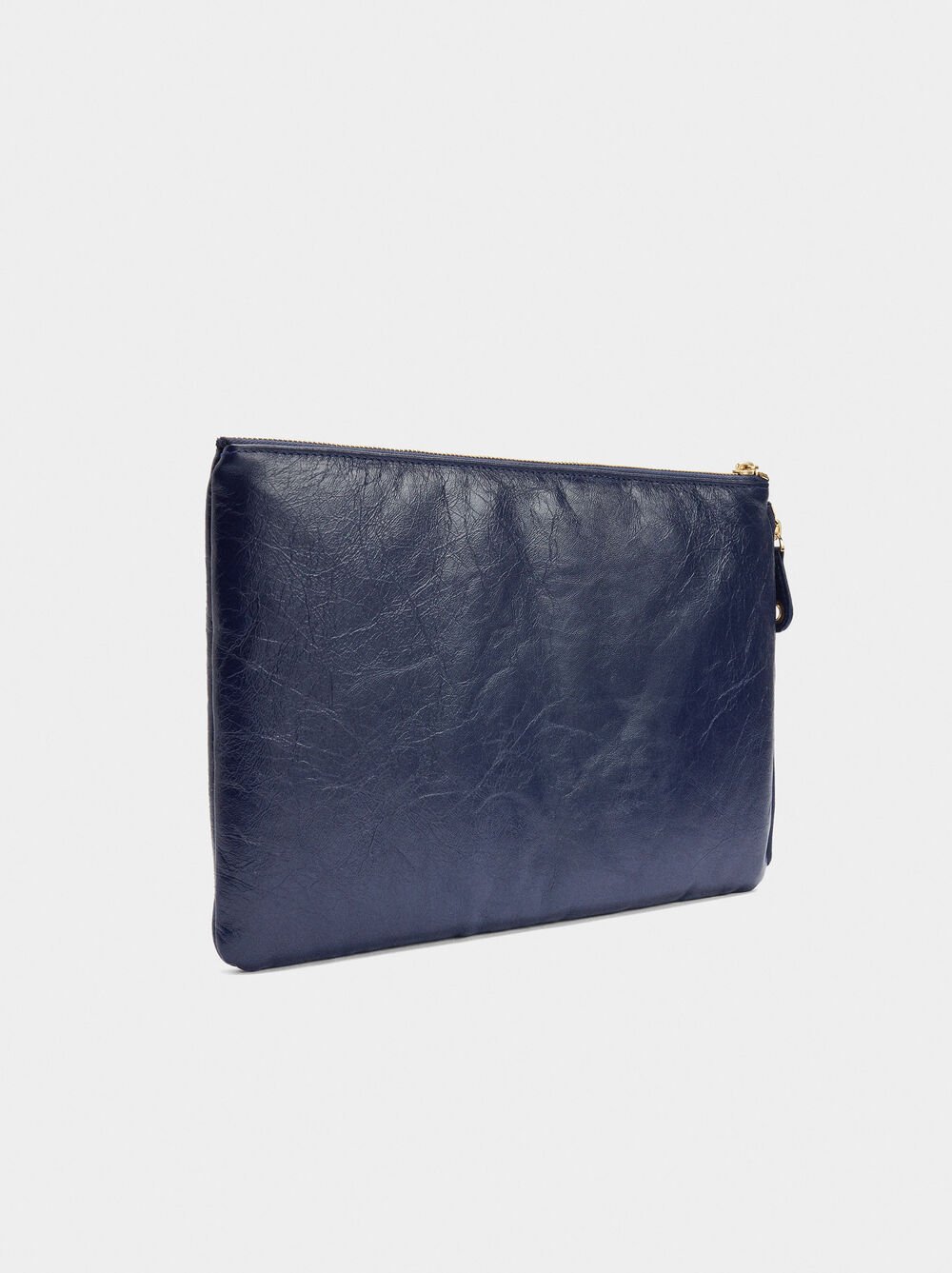 Envelope leather bag with mesh details