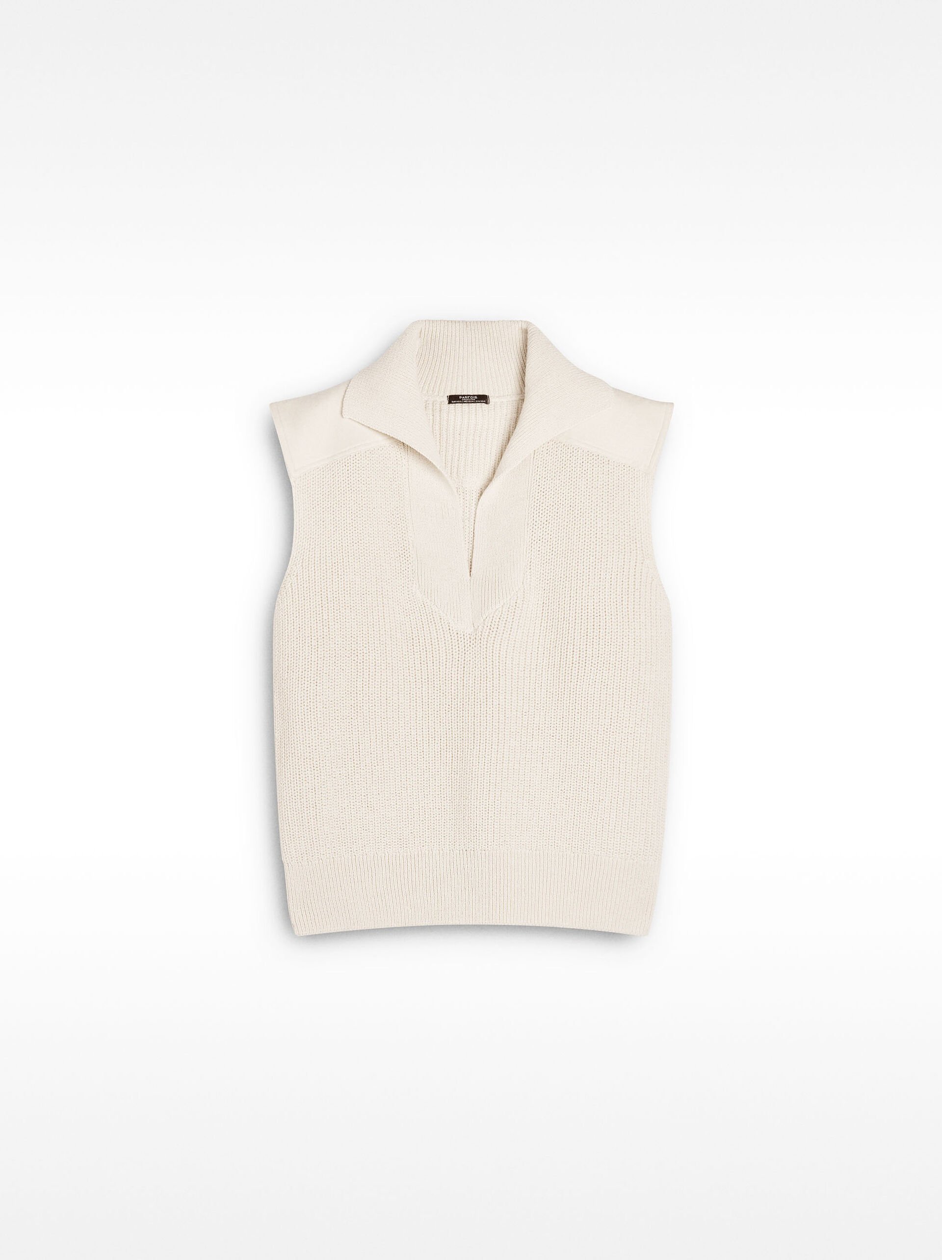 Knit vest with polo collar image number 0.0