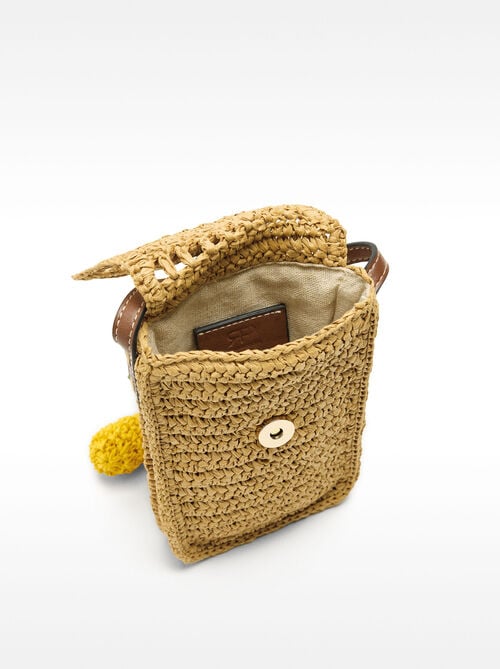 Straw effect phone bag