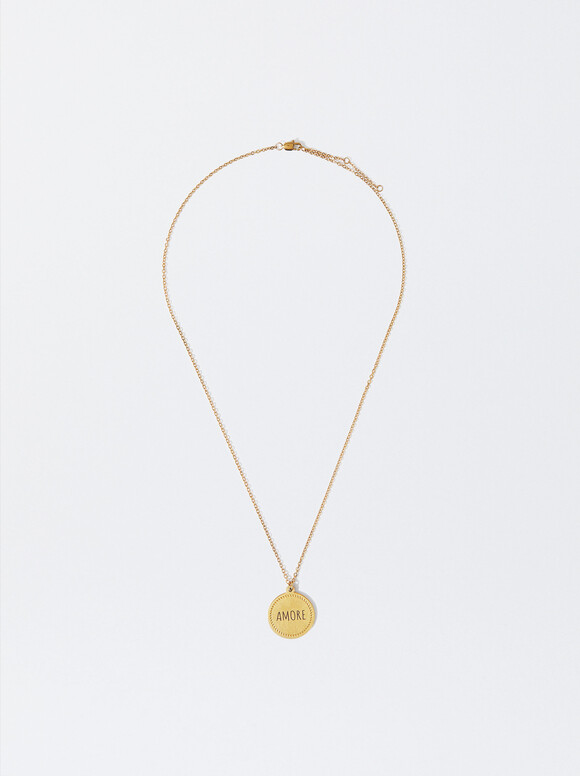 Online Exclusive - Personalized Steel Necklace, Golden, hi-res
