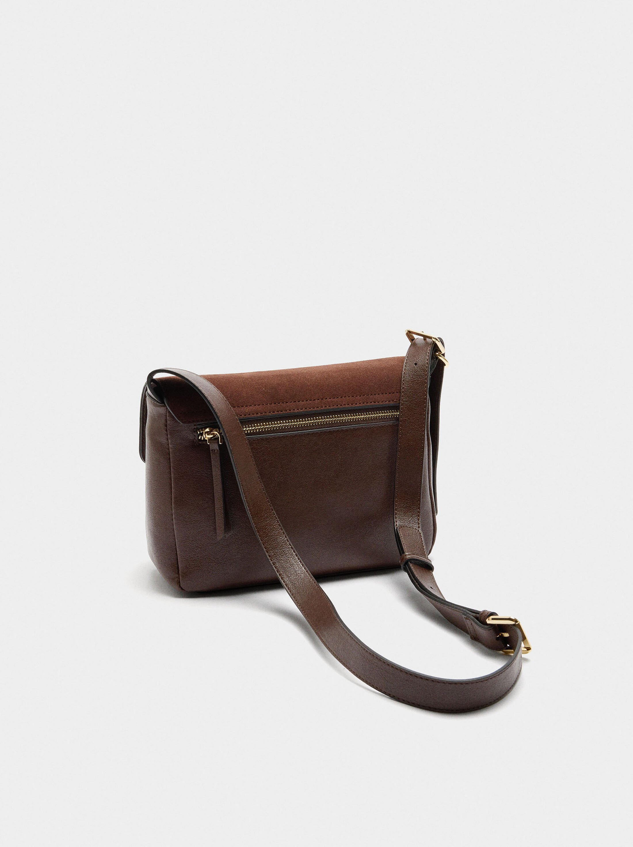 Crossbody bag with leather details image number 3.0